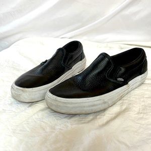 EUC Black Leather Vans